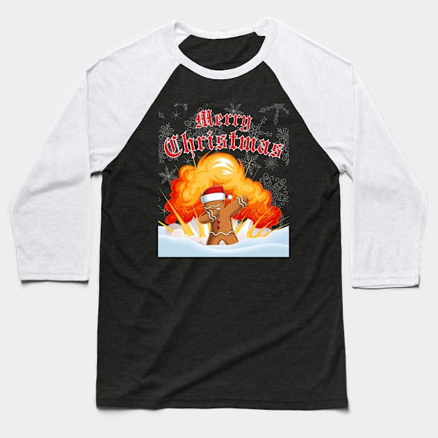 Merry Christmas Dab-splosion Baseball T-Shirt by AbsZeroPi